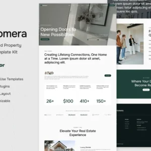 Homera Cover- Real Estate WordPress Template Free Download