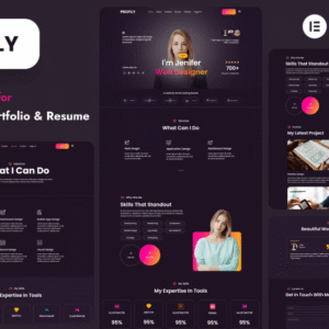 Profily Personal Portfolios & Resume Website Template Elementor Kit